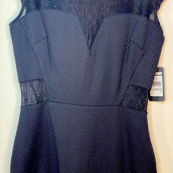 a-line little black dress with mesh and lace - Picture 3 of 4